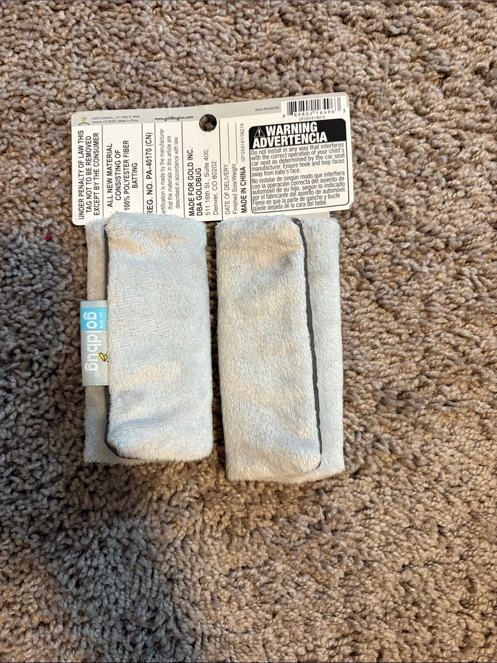 Goldbug Reversible Strap Covers for Kids - Light Gray